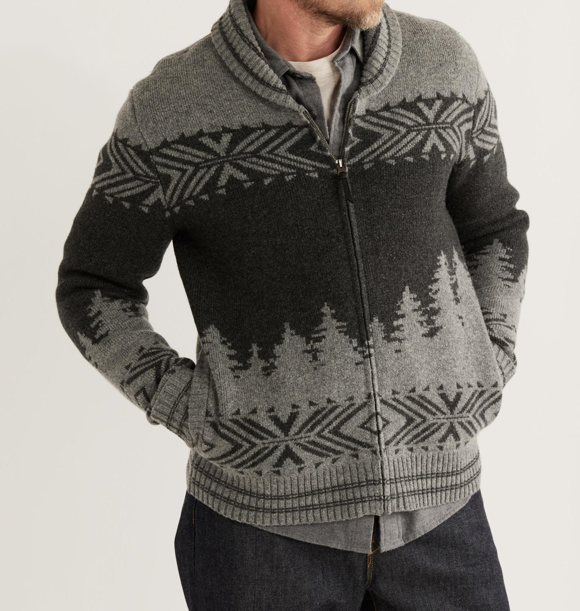 Scenic Peak Lambswool Cardigan - Charcoal