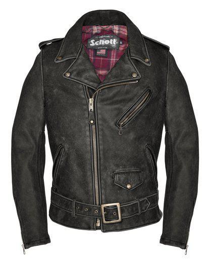 Schott NYC Vintaged Fitted Cowhide Leather Motorcycle Jacket STYLE: 626VN